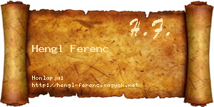 Hengl Ferenc névjegykártya